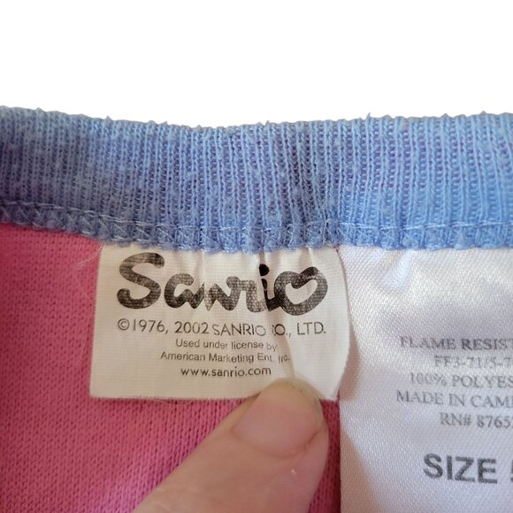 Sanrio Hello Kitty 5T Fleece Pajama Footie PJs Pink Purple Vintage Y2K 2002 - Picture 4 of 8